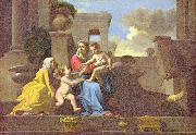 Nicolas Poussin Heilige Familie auf der Treppe oil painting reproduction